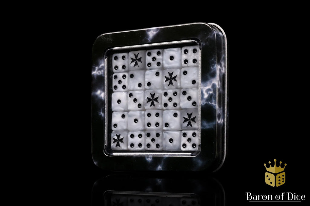 Knight Templar Dice - White - Out of Play