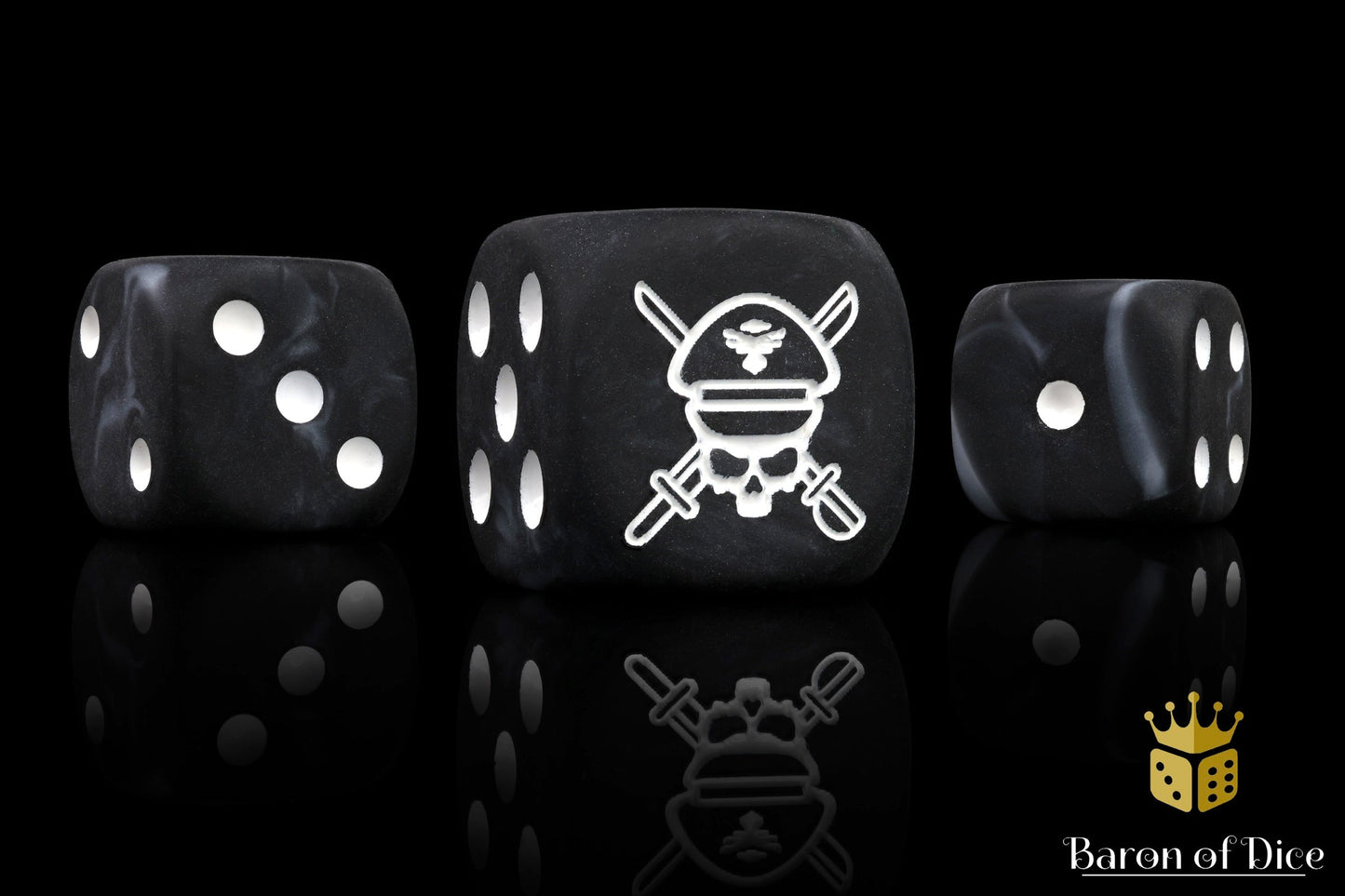 Military Sergeant Dice - Black - Out of Play