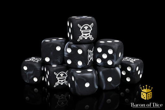 Military Sergeant Dice - Black - Out of Play