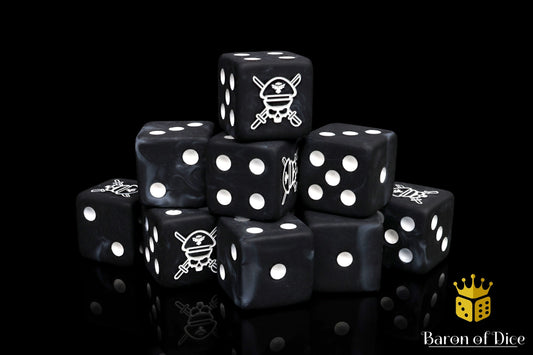 Military Sergeant Dice - Black - Out of Play