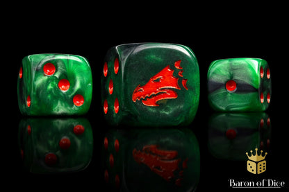 Drake Dice - Green & Orange - Out of Play
