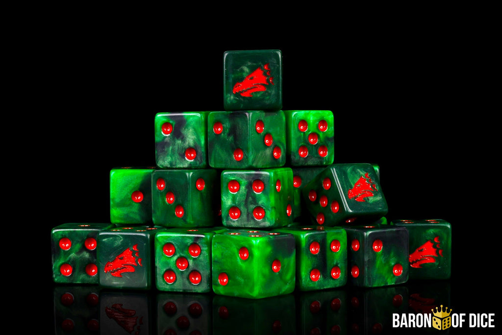 Drake Dice - Green & Orange