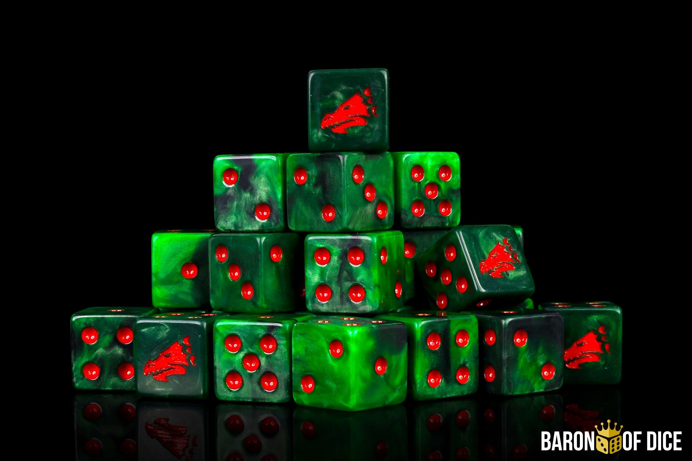 Drake Dice - Green & Orange