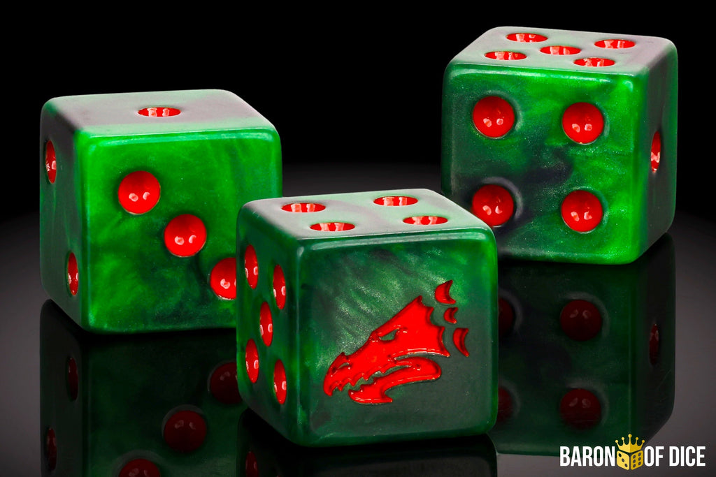 Drake Dice - Green & Orange