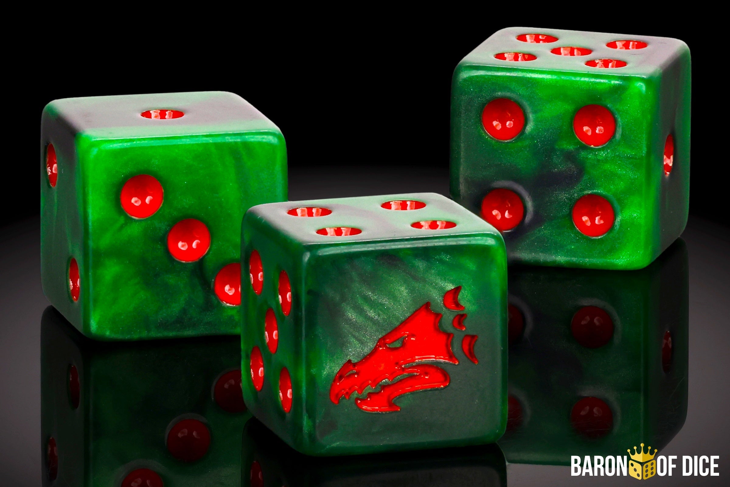 Drake Dice - Green & Orange