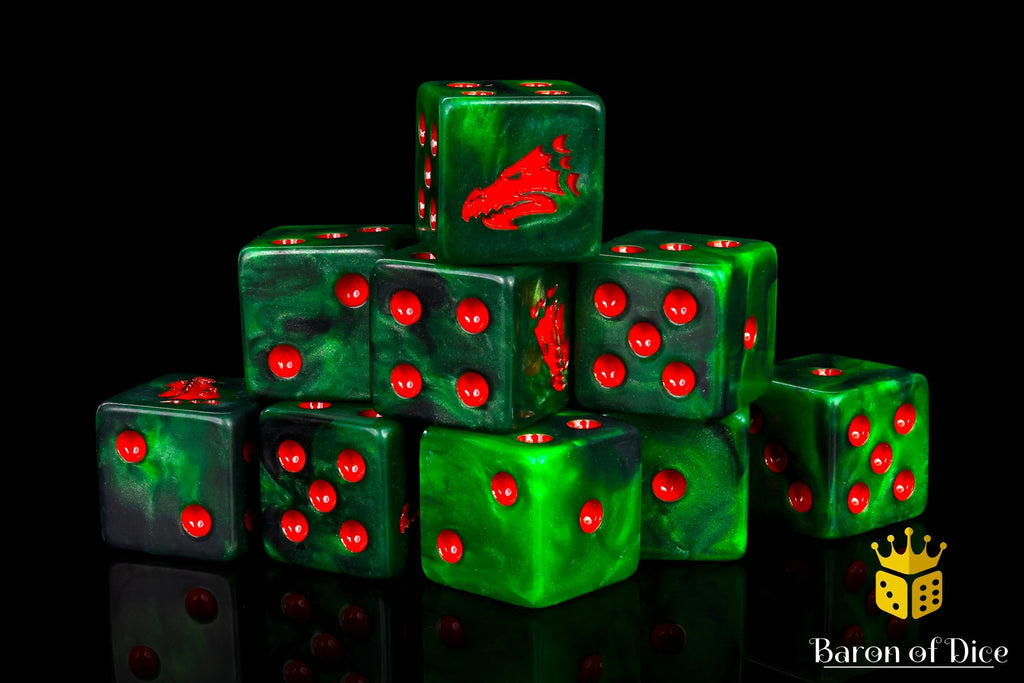 Drake Dice - Green & Orange