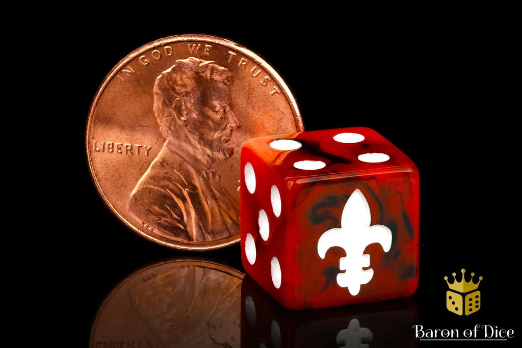 Fleur De Lis Dice - Red - Out of Play