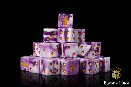 Fleur De Lis Dice - Purple - Out of Play