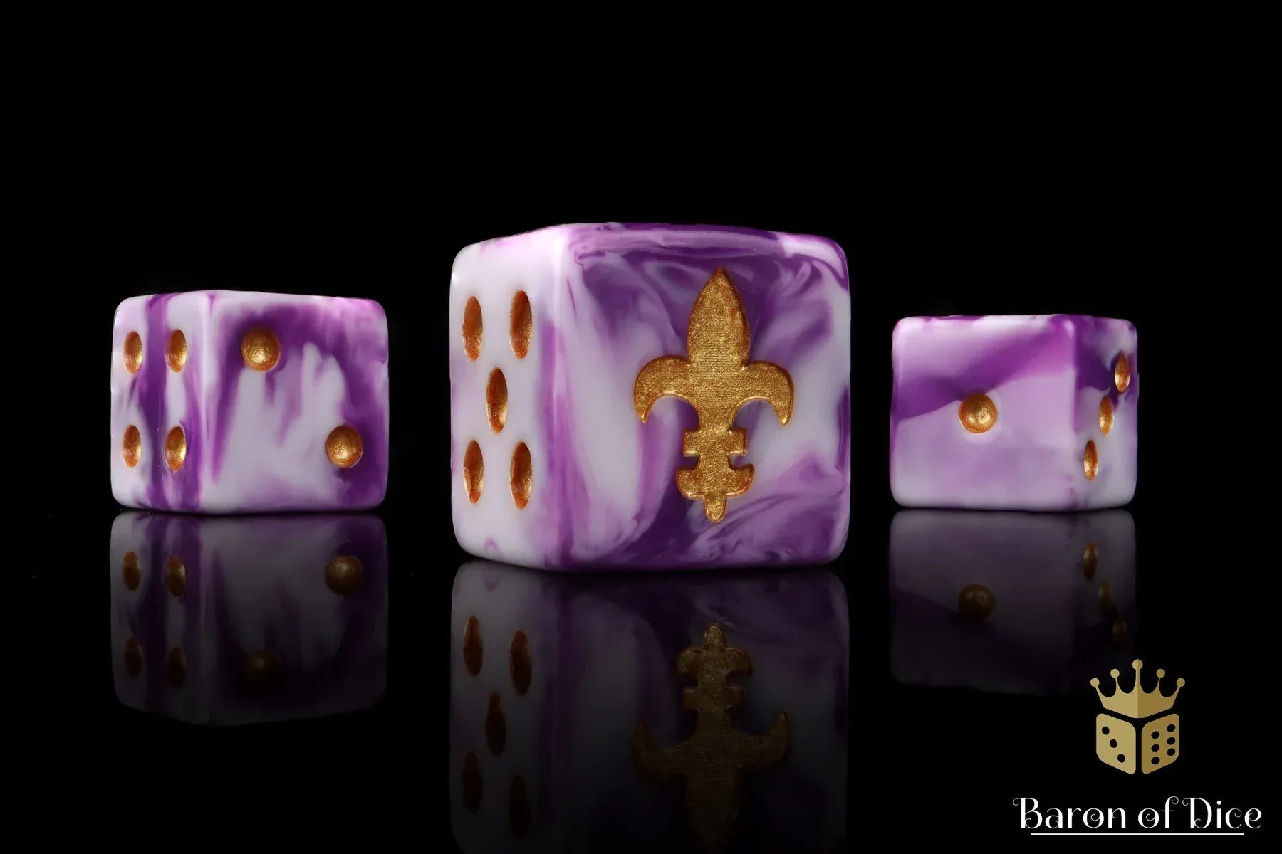 Fleur De Lis Dice - Purple - Out of Play