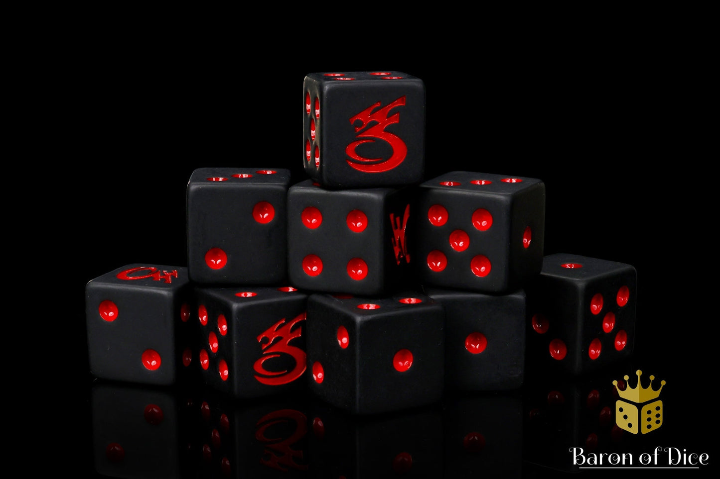 Space Corsairs Dice - Matte Black - Out of Play