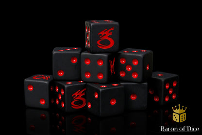 Space Corsairs Dice - Matte Black - Out of Play