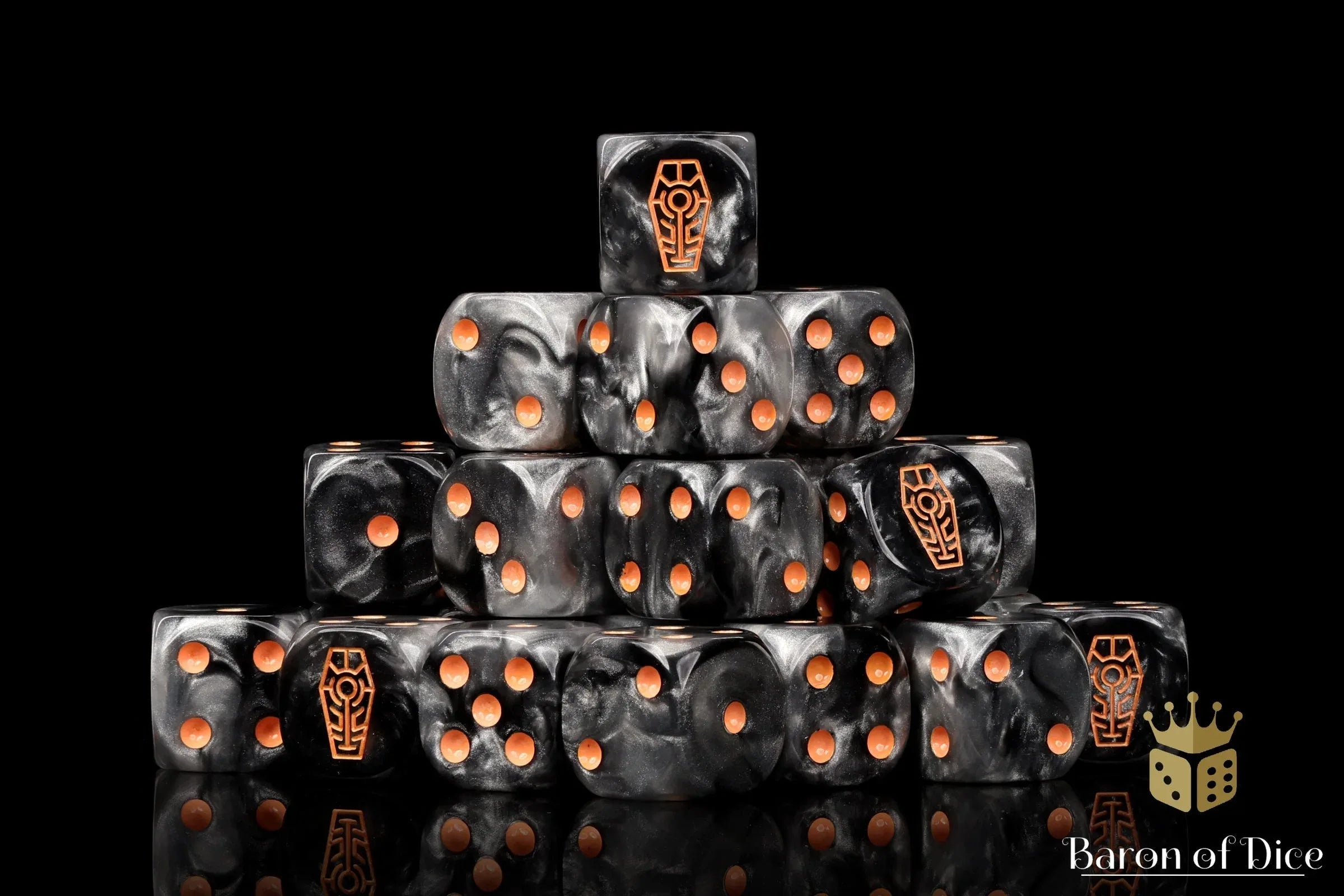 Day of the Dead Dice - Orange Coffin - Out of Play