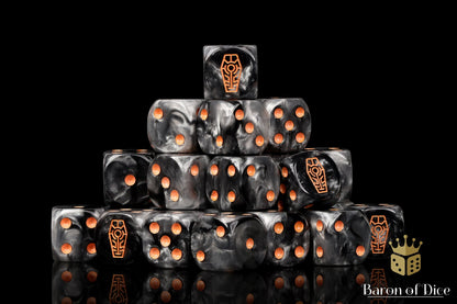 Day of the Dead Dice - Orange Coffin - Out of Play