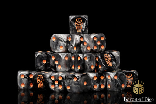 Day of the Dead Dice - Orange Coffin - Out of Play