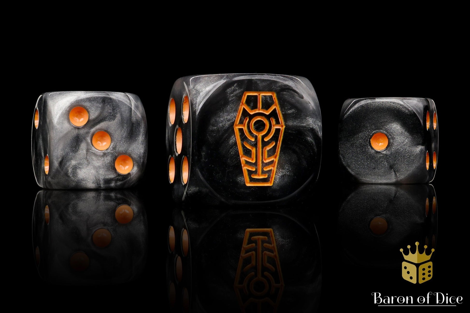 Day of the Dead Dice - Orange Coffin - Out of Play