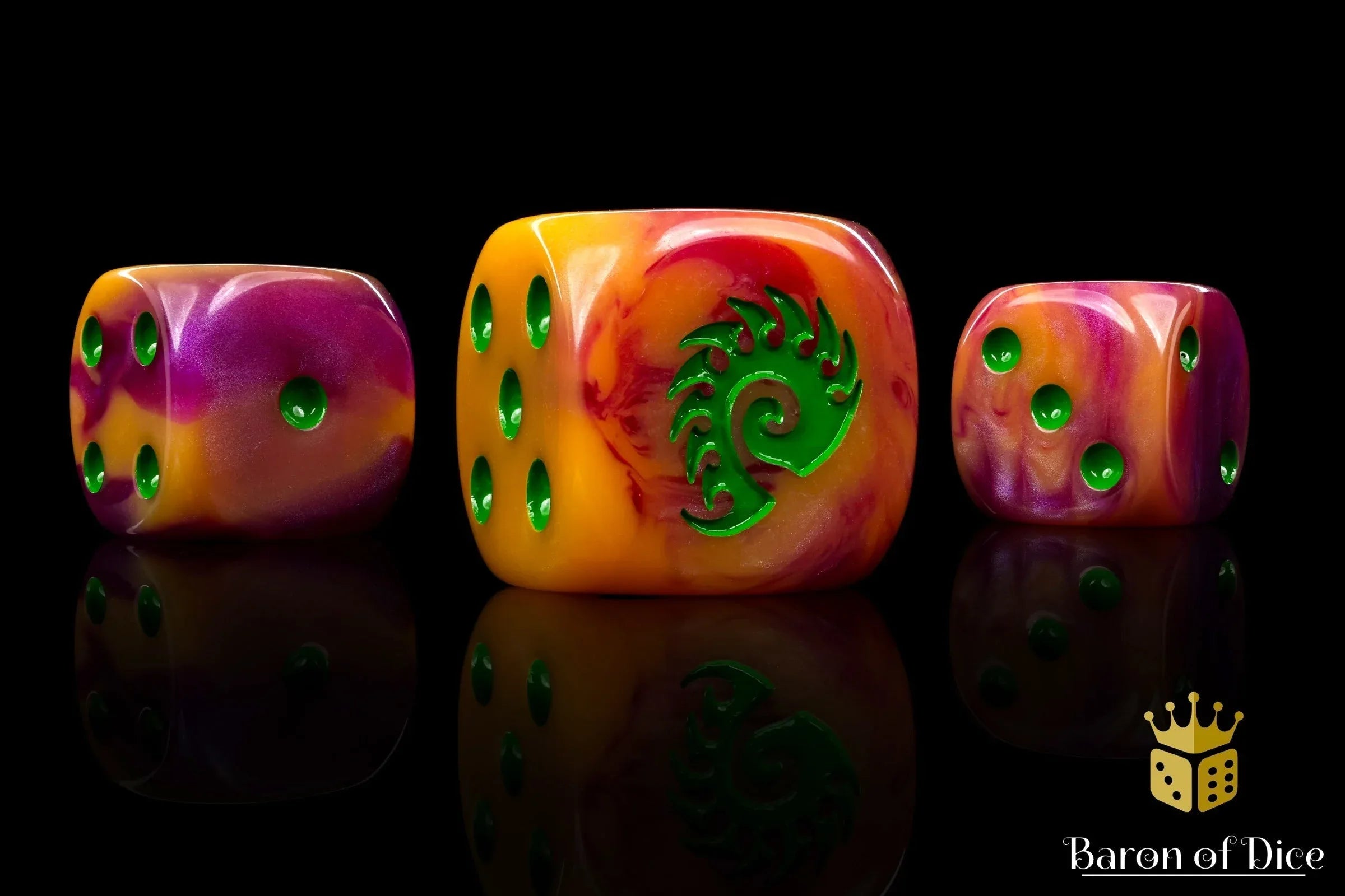 Alien Dice - Orange & Green - Out of Play