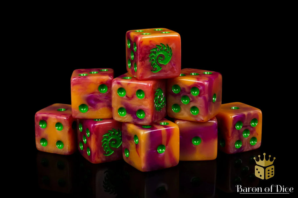 Alien Dice - Orange & Green - Out of Play