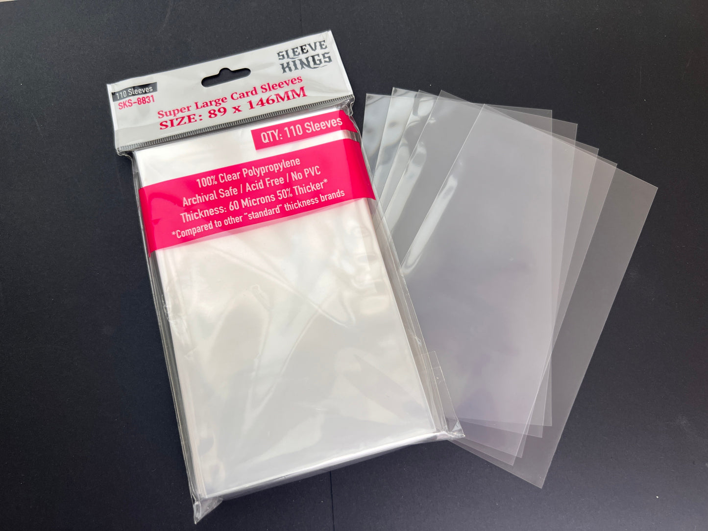 Super Large Game Card Sleeves (89x146mm) 110 Pack, 60 Micron, SKS-8831 - Out of Play
