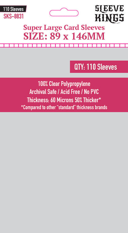 Super Large Game Card Sleeves (89x146mm) 110 Pack, 60 Micron, SKS-8831 - Out of Play