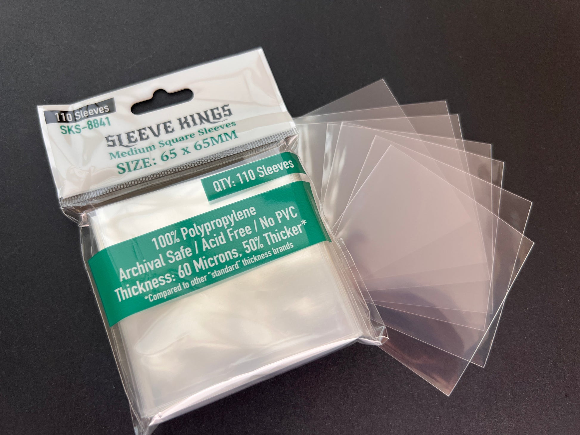 Medium Square Card Sleeves (65x65mm) 110 Pack, 60 Microns, SKS-8841 - Out of Play