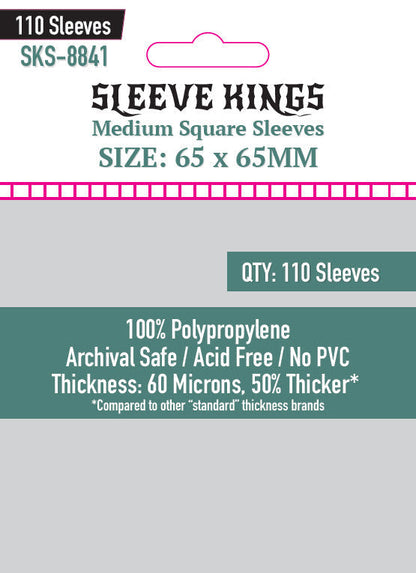 Medium Square Card Sleeves (65x65mm) 110 Pack, 60 Microns, SKS-8841 - Out of Play