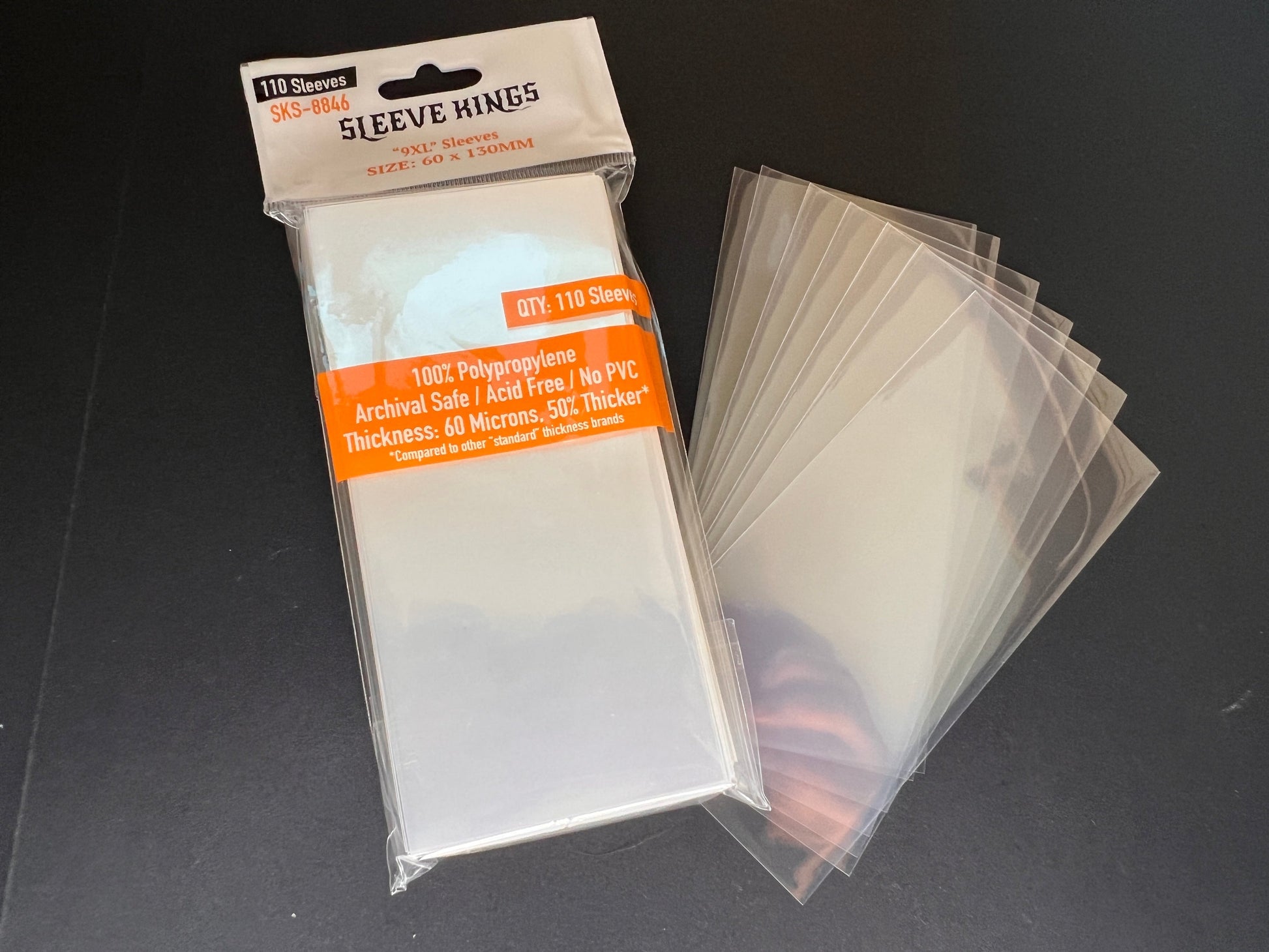 9XL Game Card Sleeves (60x130mm) 110 Pack, 60 Microns, SKS-8846 - Out of Play