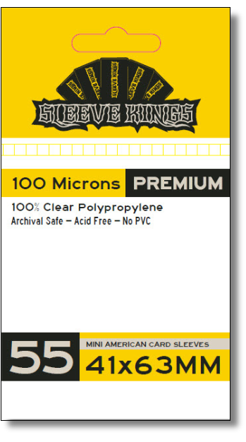 Premium Mini American Card Sleeves (41x63mm) 55 Pack, 100 Micron, SKS-9901 sleevekings