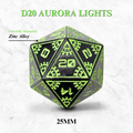 Space Dice Meteor Runestones™ - 25mm D20 - Aurora Lights - Out of Play