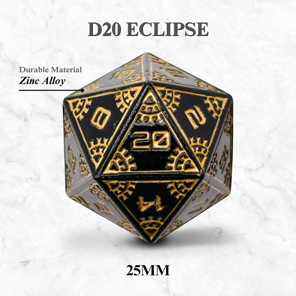 Space Dice Meteor Runestones™ - 25mm D20 - Eclipse - Out of Play