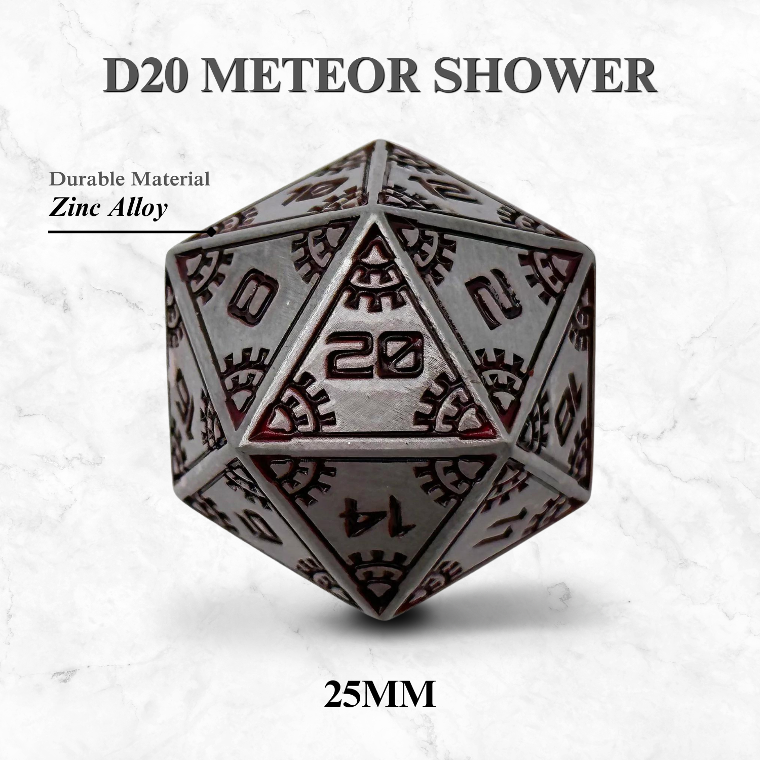 Space Dice Meteor Runestones™ - 25mm D20 - Meteor Shower - Out of Play