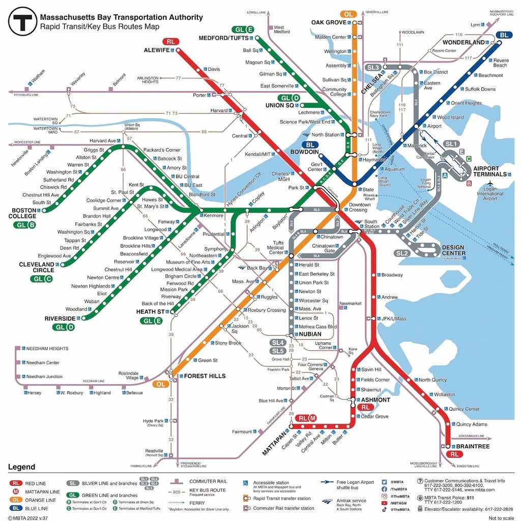Boston T Map - Out of Play