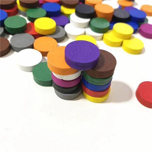 100pcs Wooden Disk Game Tokens For Board Games