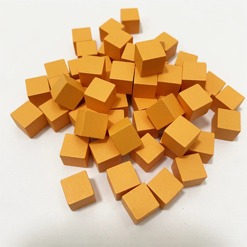 50Pcs Colorful Wood Cubes For Board Games