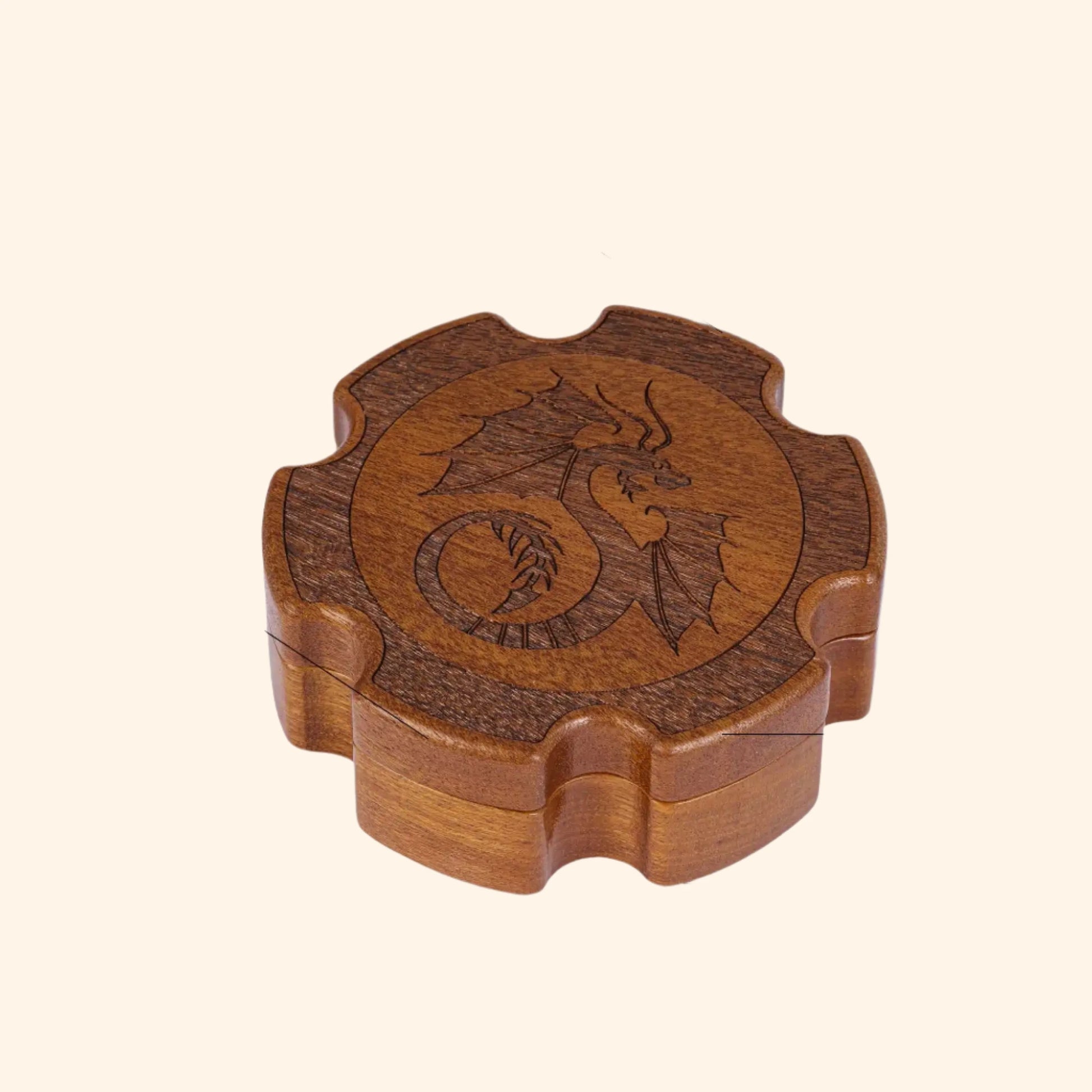 Flying Dragon Gear Wooden Dice Box for 1 Set of 16mm Dice - Out of Play