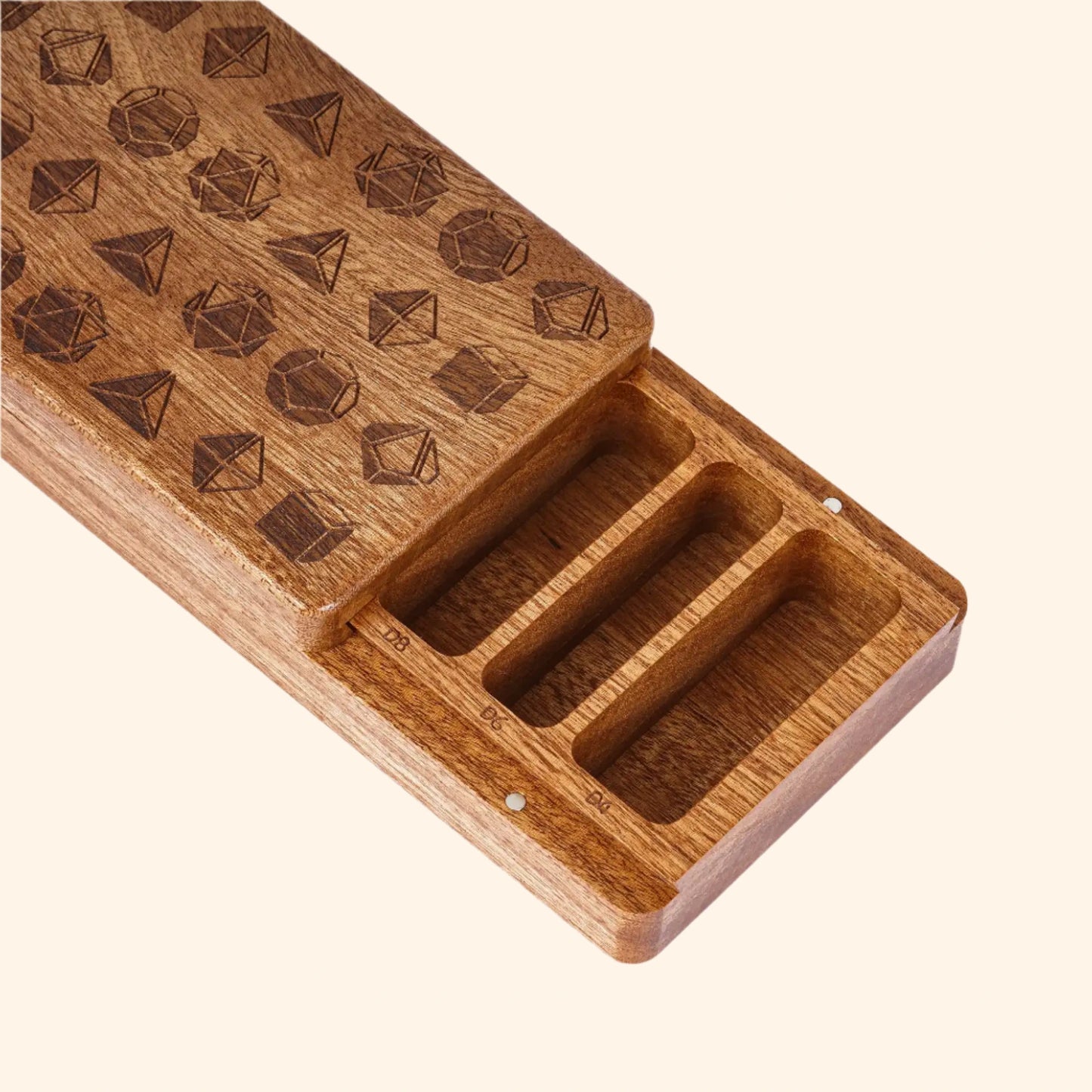 Wooden Dice Storage Case for 3 Set of 16mm Dice - Out of Play