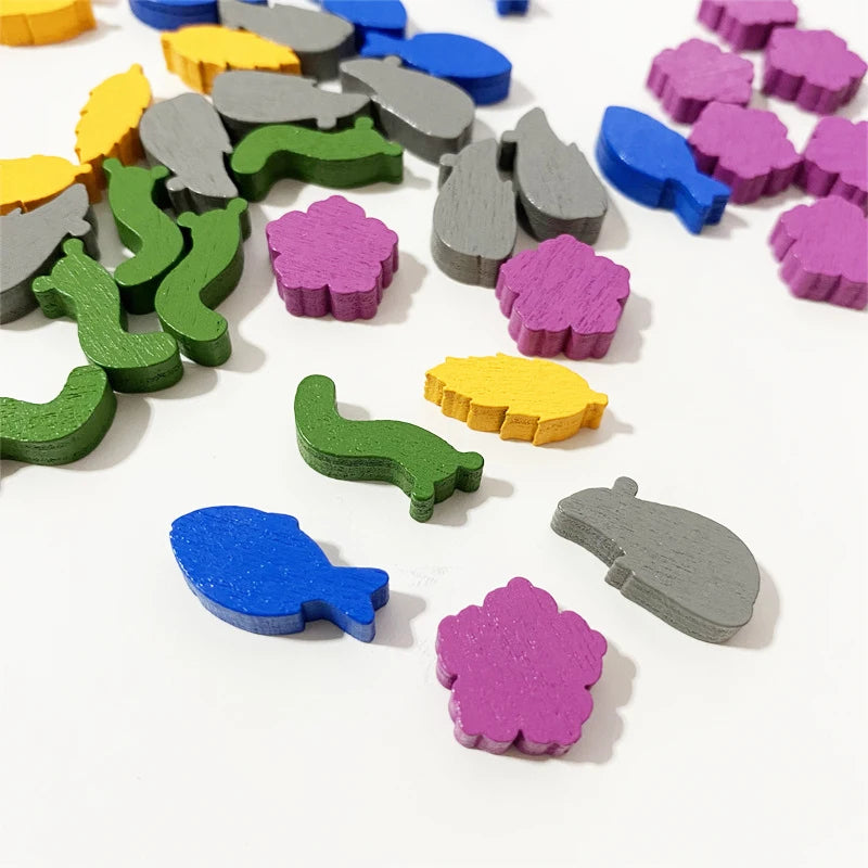 70pcs Mini Food Resource Tokens For Games