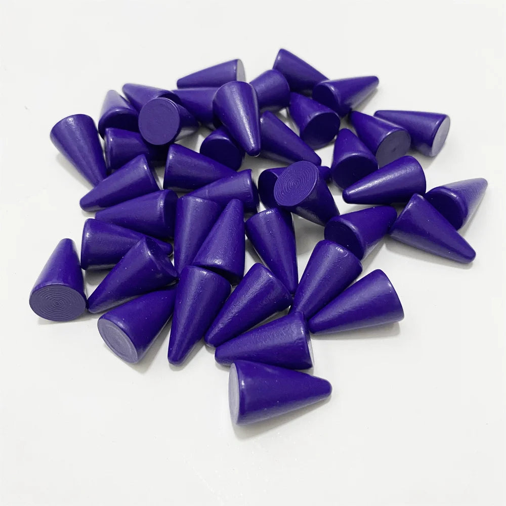 30Pcs Conical Shape Wooden Game Piece