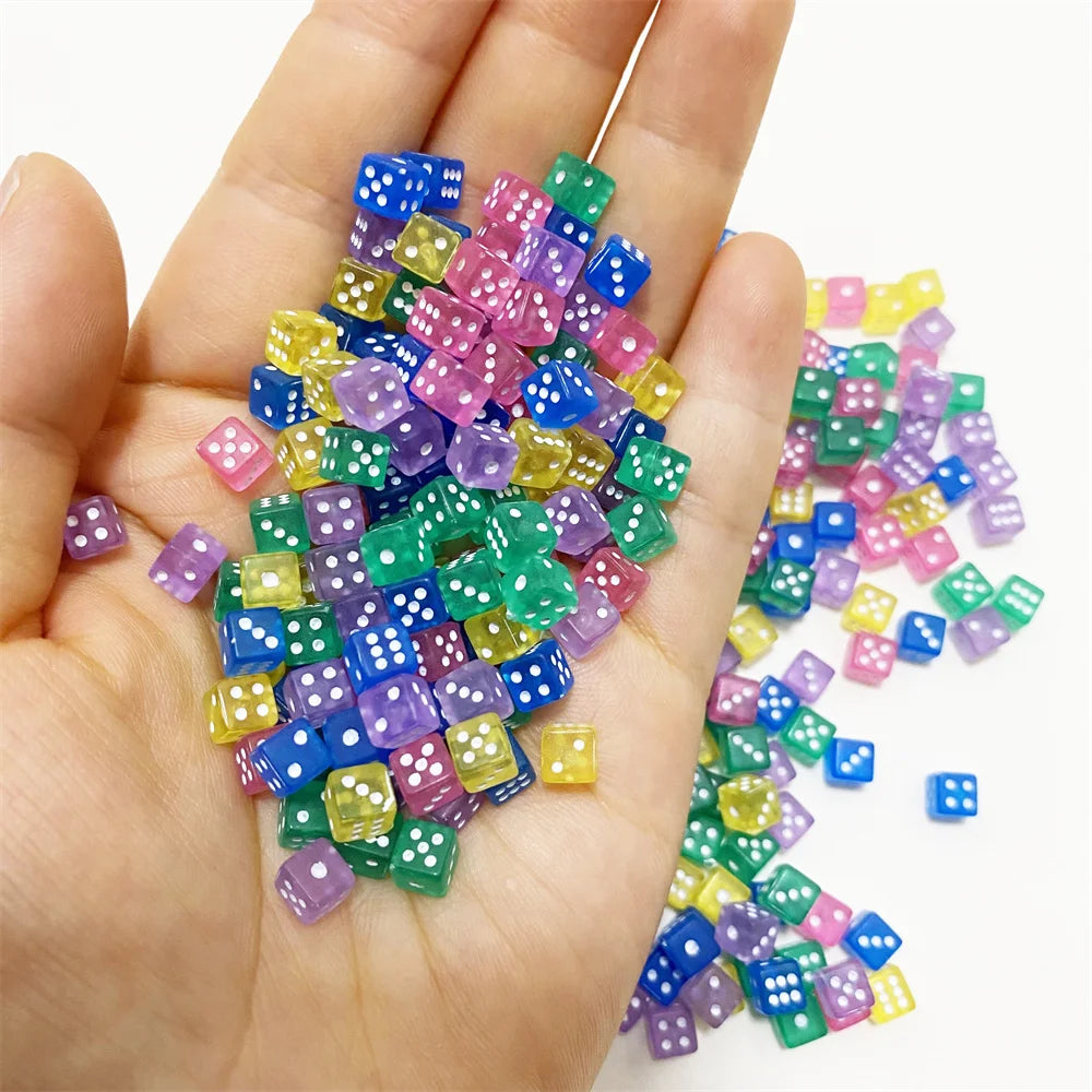 100Pcs Mini D6 Acrylic Dice For Board Game accessories