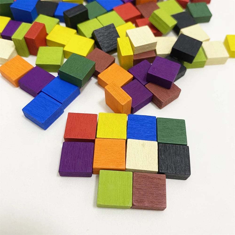 50Pcs Wooden Squares For Board Games