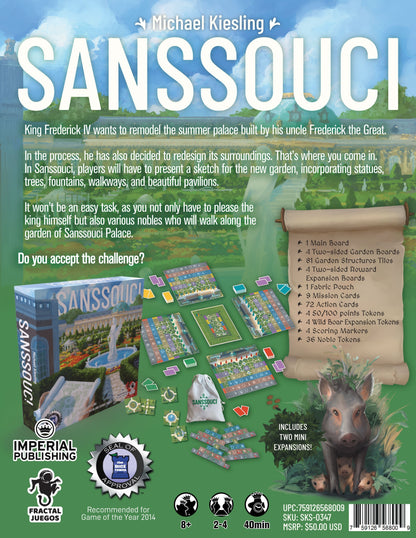 Sanssouci Board Game by Michael Keisling 2-4 Players - Out of Play