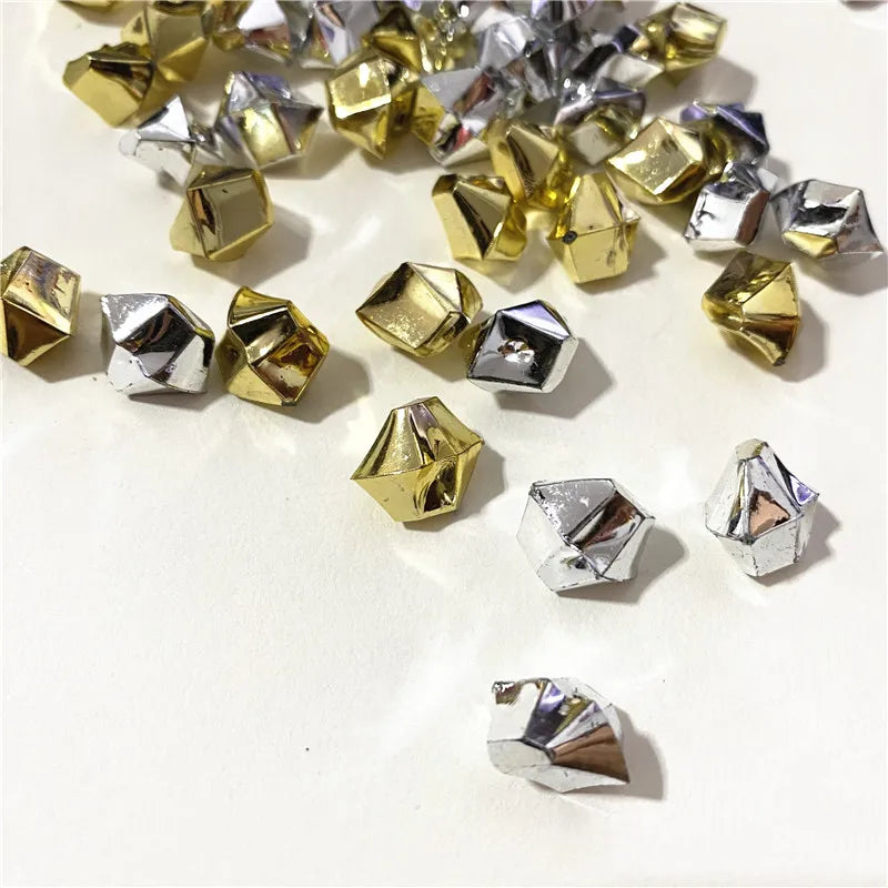 50PCS Acrylic Gold Silver Irregular Stone Game Pieces