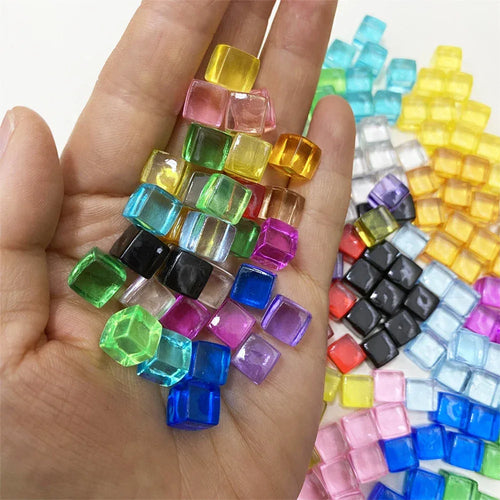 50Pcs Clear Colorful Cube Pieces For Board Games - Out of Play