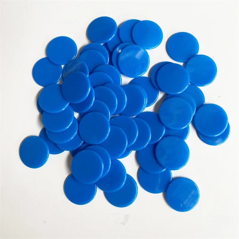 100pcs Transparent and Solid Chips For Board Game Tokens