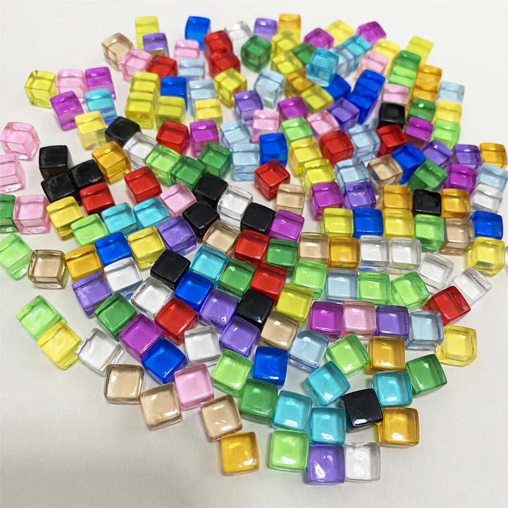 50Pcs Clear Colorful Cube Pieces For Board Games