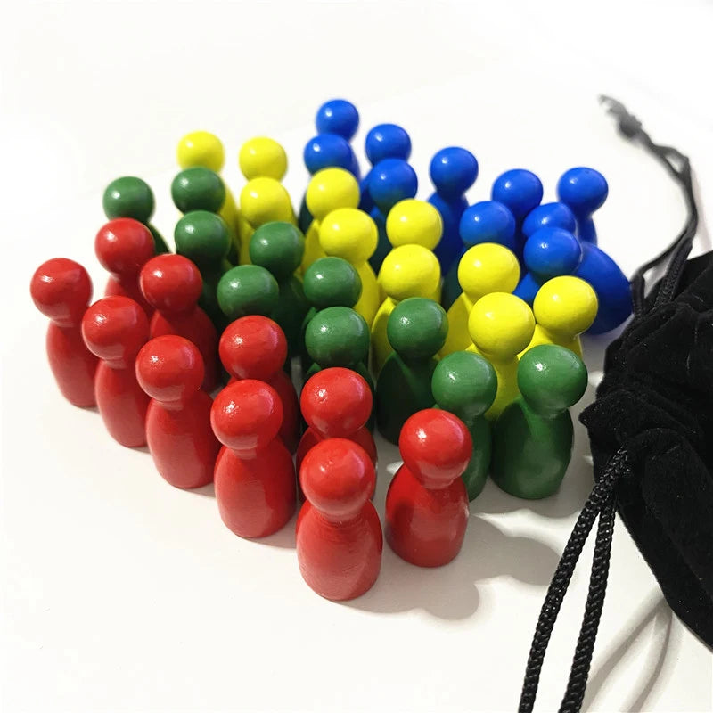 40Pcs Wooden Pawn For Board Games