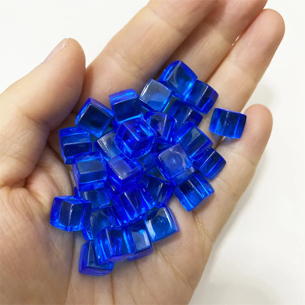 50Pcs Clear Colorful Cube Pieces For Board Games