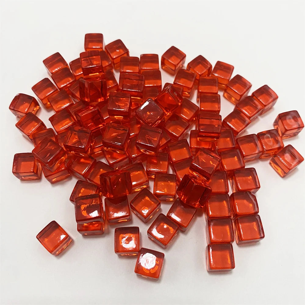 100Pcs Solid and Clear Acrylic Cubes For Board Games