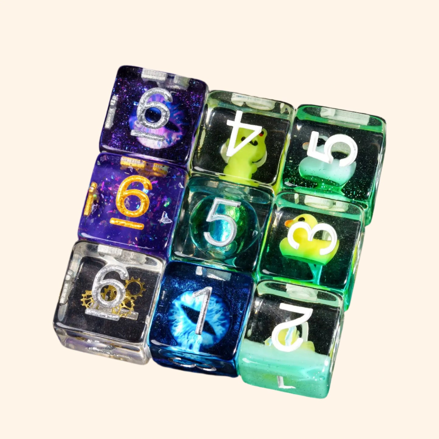 Random Color 7Pcs Set Resin Dice - Out of Play