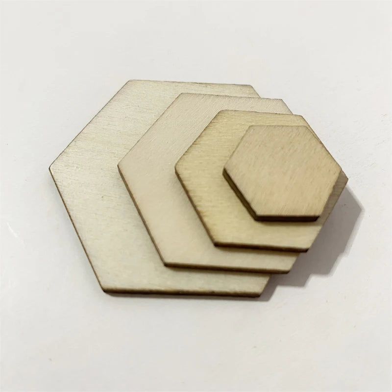 50Pcs Hexagon Wood Chips Game Pieces For Board Games