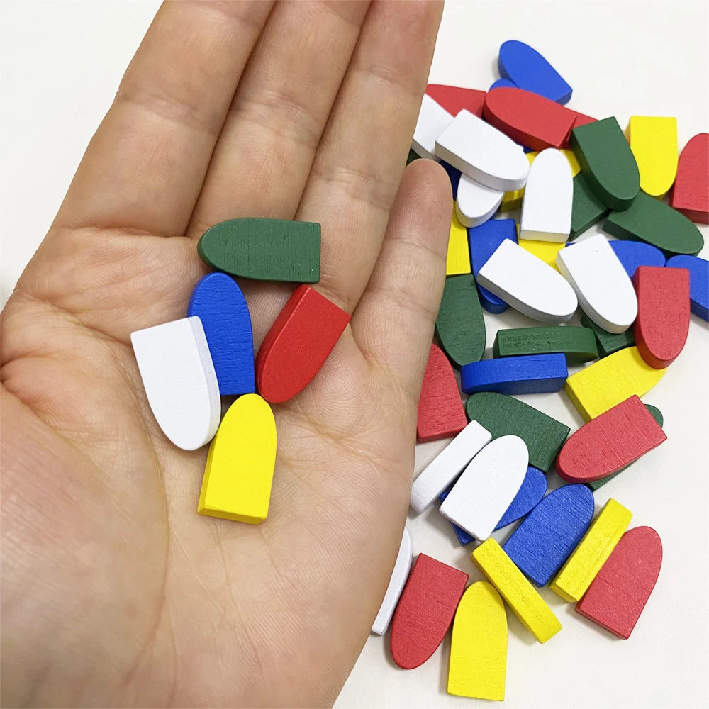 50Pc Colorful Wooden Boat Game Pieces